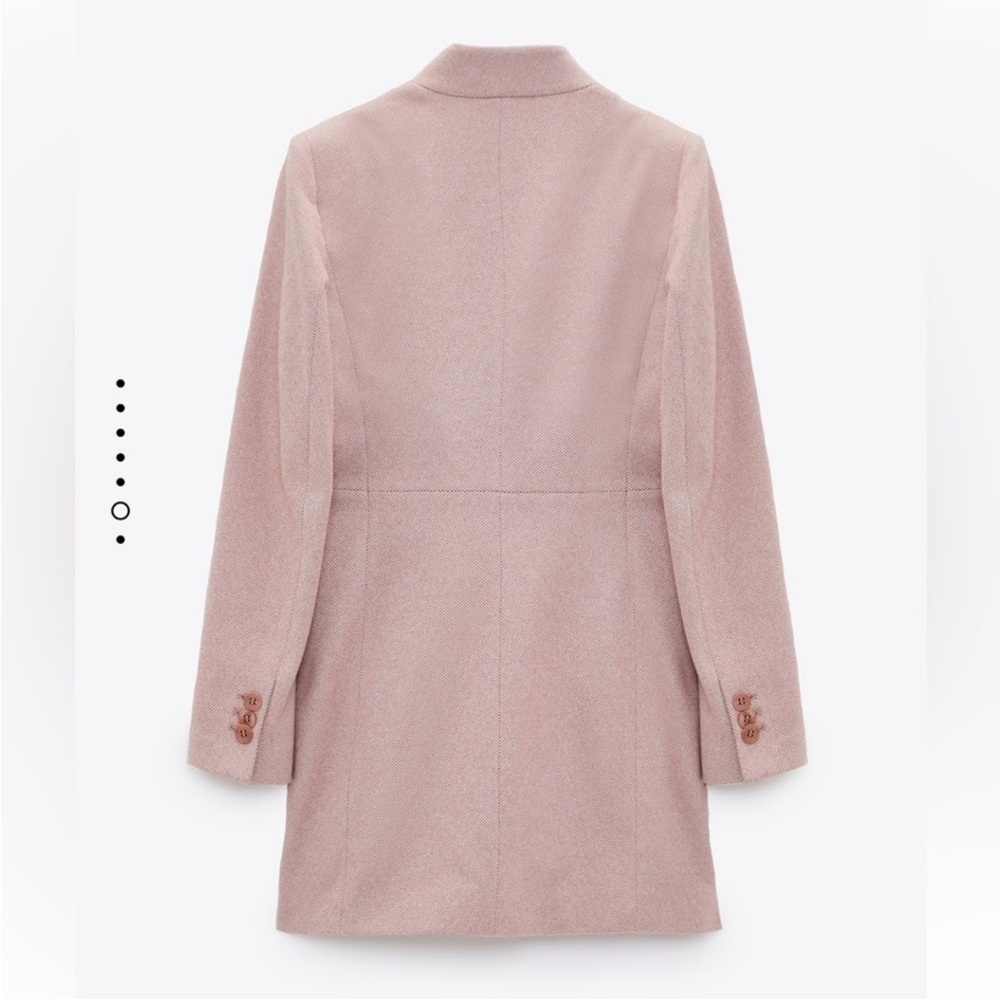 Zara Pink lapel Frock Coat Size S - Picture 5 of 12